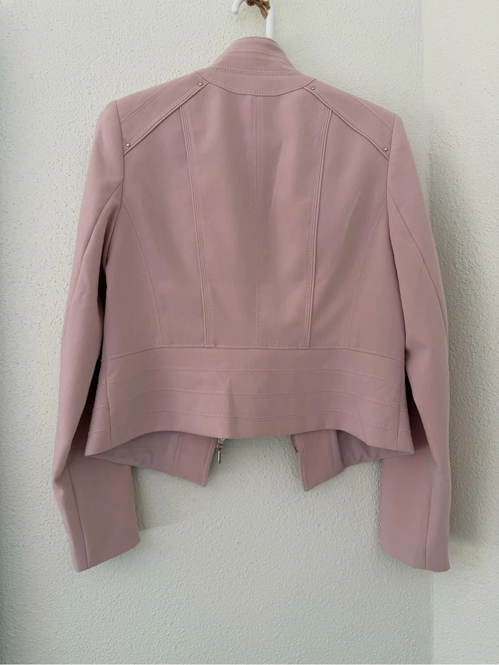 White House Black Market Blush Pink Moto Jacket Blazer – Size 8 - Picture 6 of 17
